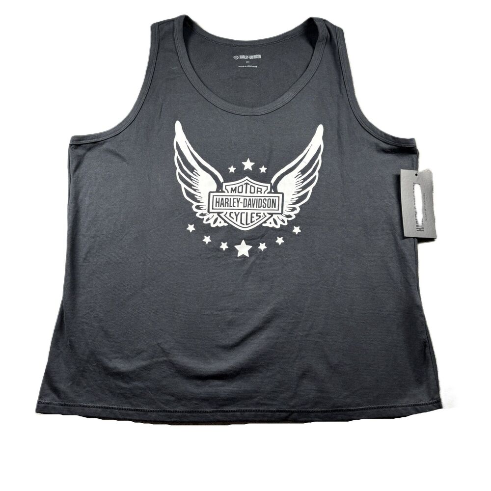 Harley Davidson Women Tank Top NWT Wounded Warrior Project Black Size 3X Q201